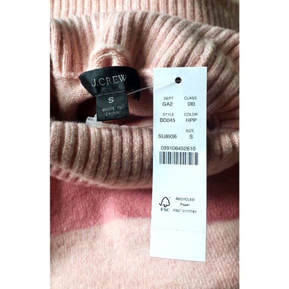 8. J.Crew Striped turtleneck sweater in Supersoft yarn - pink - Picture 6 of 8